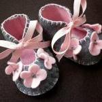 Grey And Pink Shoes For Baby Girl. Baby Girl..