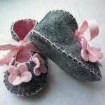 Grey And Pink Shoes For Baby Girl. Baby Girl..